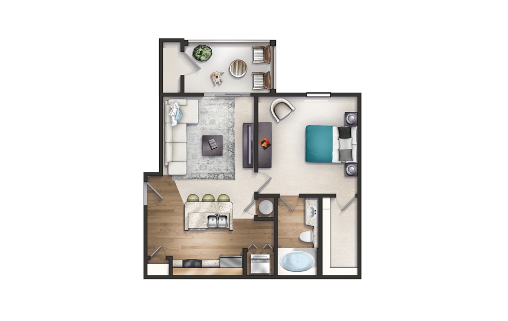 Chicora - 1 bedroom floorplan layout with 1 bath and 735 square feet. Chicora - 1 bedroom floorplan layout with 1 bath and 735 square feet.