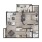 Poinsett II - Newly Redesigned - 1 bedroom floorplan layout with 1 bath and 857 square feet. Additional space for office or game room.