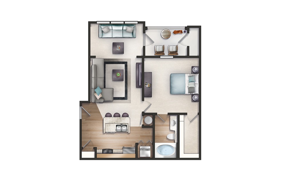 Reedy - 1 bedroom floorplan layout with 1 bath and 801 square feet. Reedy - 1 bedroom floorplan layout with 1 bath and 801 square feet.