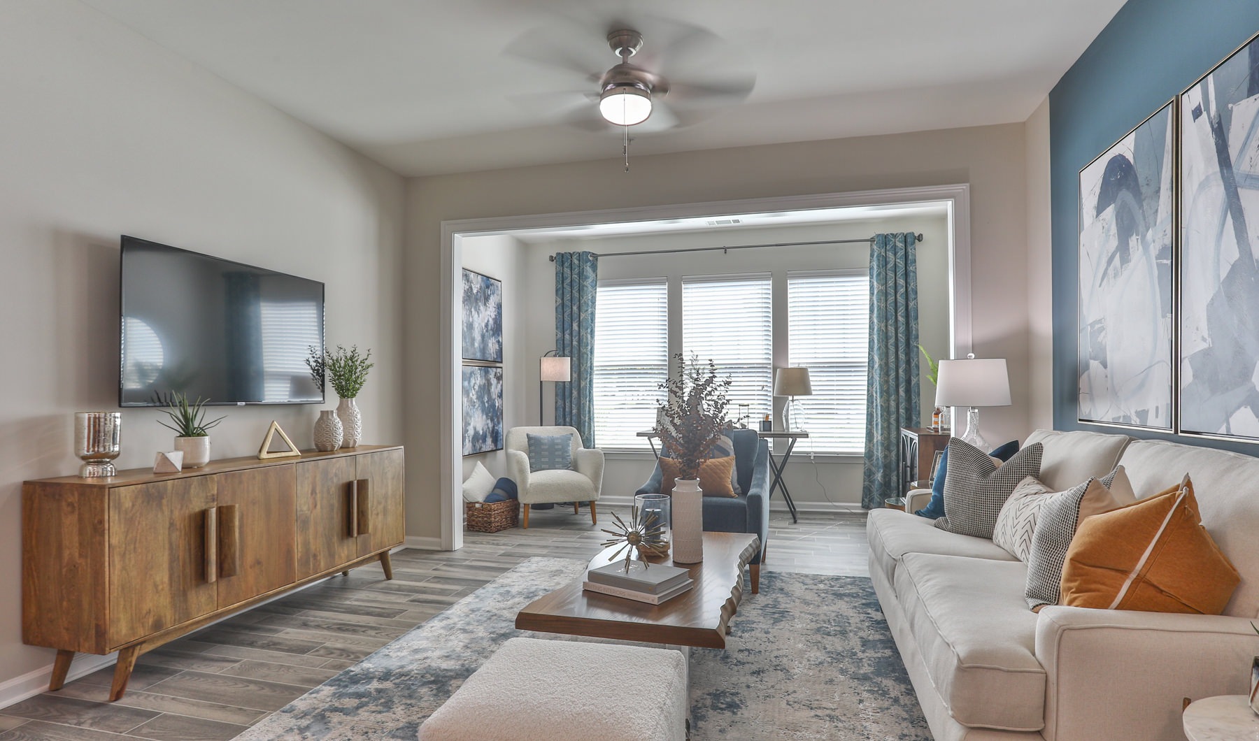 Sunroom with large living space Sunroom with large living space